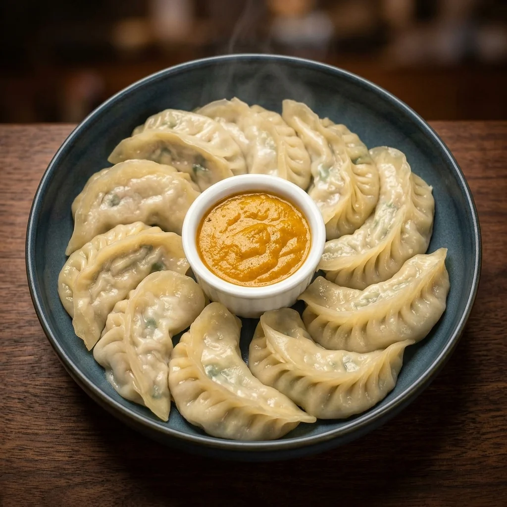 Chicken Steamed Momo - handmade chicken dumplings at MoMo & Wok Edmonton